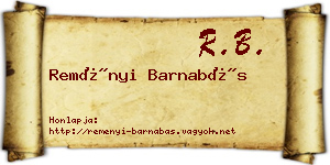 Reményi Barnabás névjegykártya