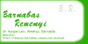barnabas remenyi business card
