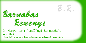 barnabas remenyi business card